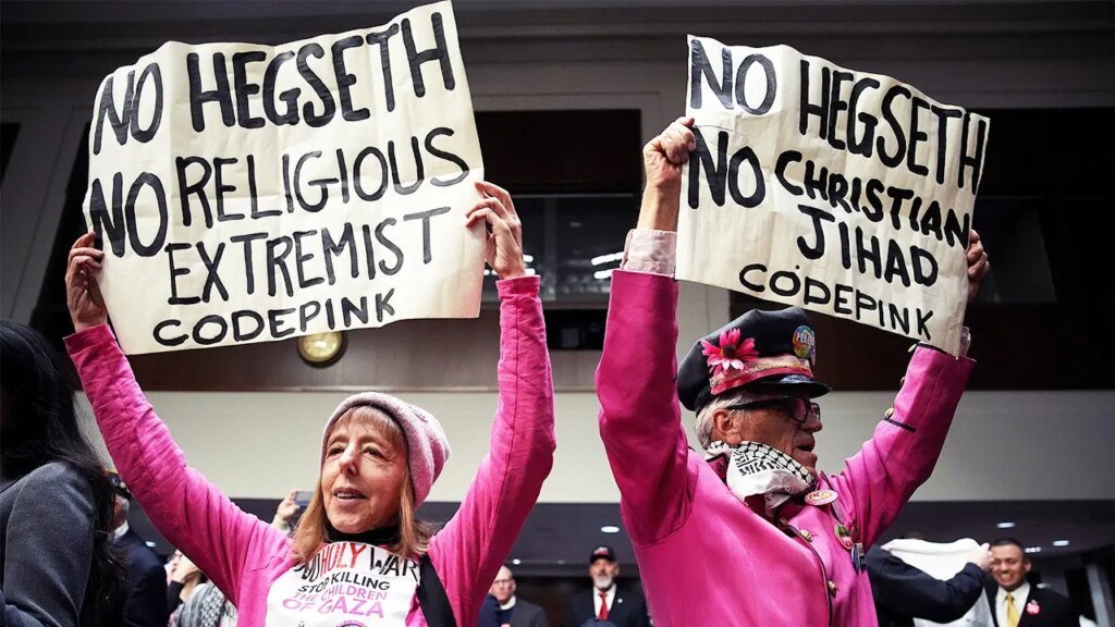 Code Pink disrupts Climate Week event over military carbon footprint