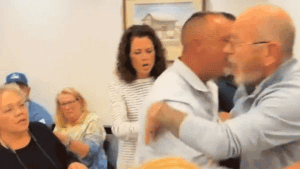 Pemberton Township Mayor Matthew Bianchini restrained at a meeting